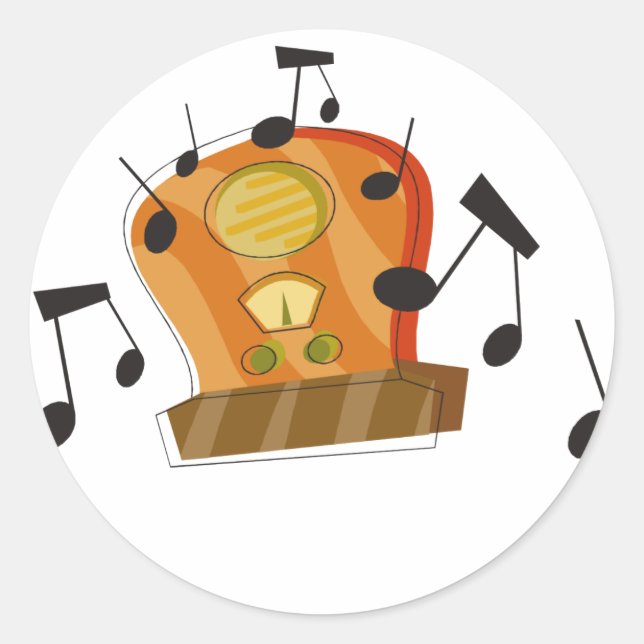 Sticker Rond 20 août, Journée nationale de la radio (Devant)
