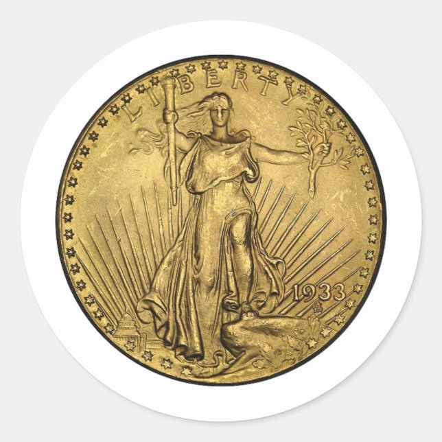 STICKER ROND 20 $ GOLD PIECE (Devant)