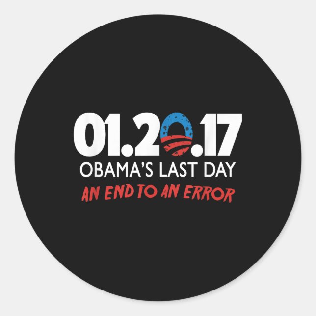 Sticker Rond 20 janvier 2017 Journée Dernière des Obama (Devant)