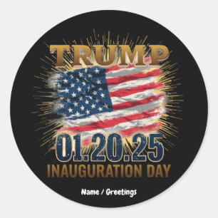 Sticker Rond 20 janvier 2025, Jour de l'investiture de Trump