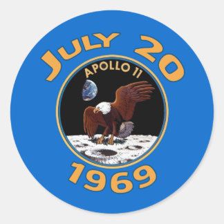 Sticker Rond 20 juillet 1969 Apollo 11 Mission sur la Lune