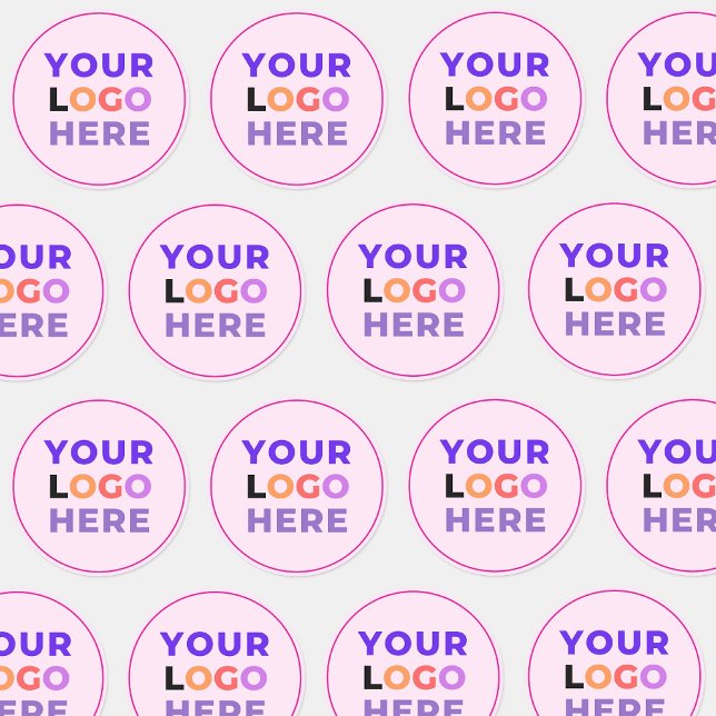 Sticker Rond 20 Promotional Company Business Logo, de marque ro (pink bulk stickers)