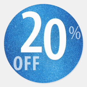 Sticker Rond 20% puissant OUTRE des parties scintillantes