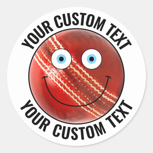 Sticker Rond 20 x Balle de cricket Personnalisée Personnalisée  (Devant)