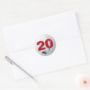 Sticker Rond 20e anniversaire Golf Ball Design