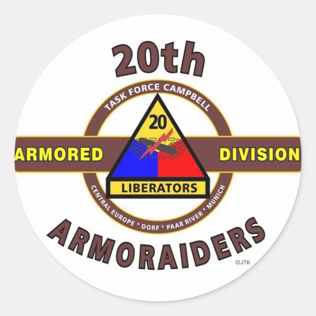 STICKER ROND 20E DIVISION ARMÉE "ARMORADIENS" (Devant)