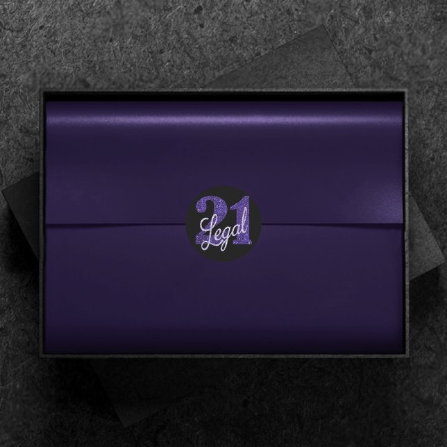 Sticker Rond 21 et juridique | Purple Faux Parties scintillant  (Créateur téléchargé)
