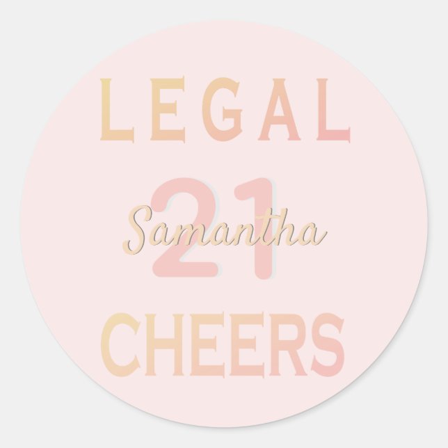 Sticker Rond 21e anniversaire fête juridique applaudissements r (Devant)