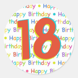 Sticker Rond 21e anniversaire fête personnalisable âge serviett