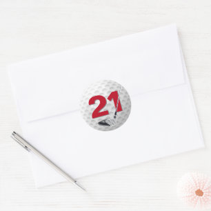 Sticker Rond 21e anniversaire Golf Ball Design