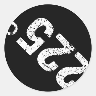 Sticker Rond 225 Degrés Drôle Barbecue Grillant Fumer Distressé