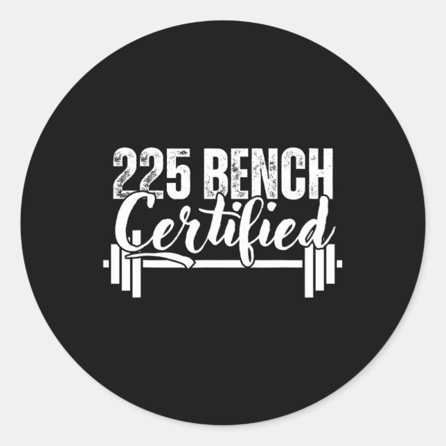 Sticker Rond 225 Lbs Bench Certified  (Devant)
