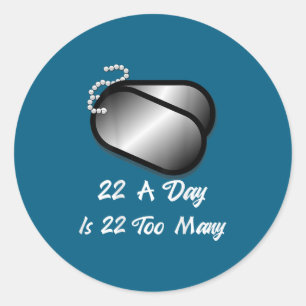 Sticker Rond 22 par jour est 22 trop de sensibilisation au suic