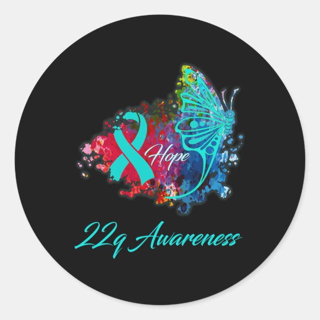Sticker Rond 22q Sensibilisation au syndrome de conscience (Devant)