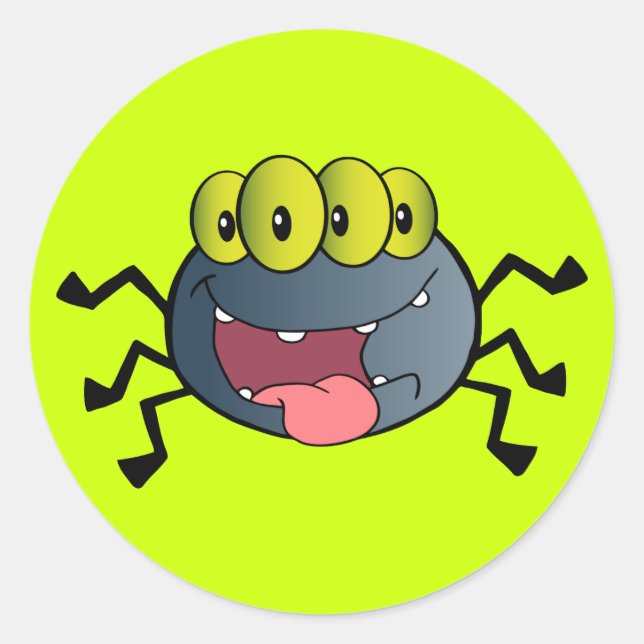 Sticker Rond _2387-Happy-Spider-Caractère-Cartoon-HAPPY CARTOON (Devant)