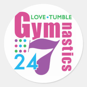Sticker Rond 24/7 Gymnastique