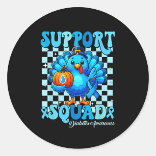 Sticker Rond 24 Appuyer Squad Sensibilisation au diabète Turqui