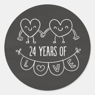 Sticker Rond 24e Anniversary Poison de Chalk Hearts