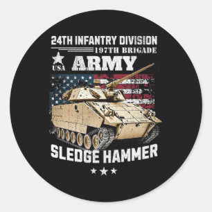 Sticker Rond 24e division d'infanterie 197e brigade Ancien comb