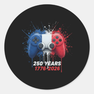 Sticker Rond 250 Ans 1776-2026 250e Anniversaire Jeu Joueur Vi