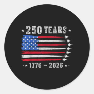 Sticker Rond 250 Ans 1776 2026 Anniversaire USA pour Hommes Fem