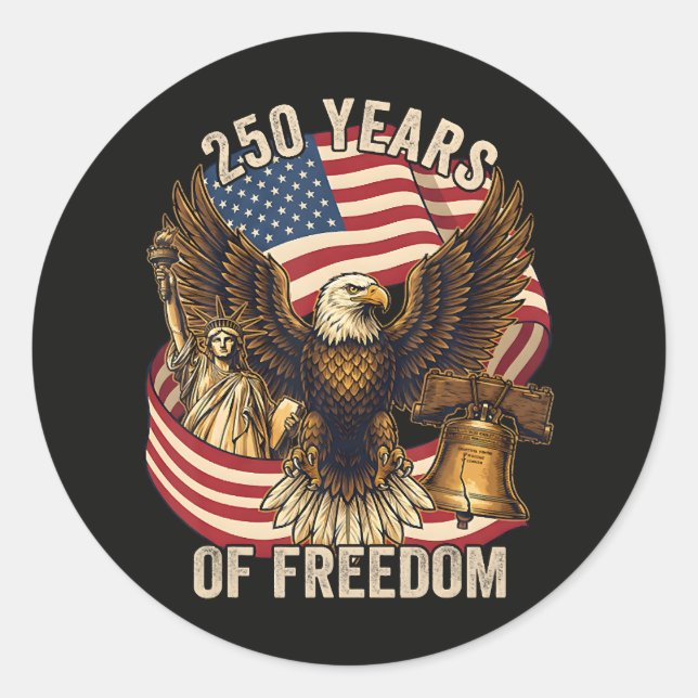 Sticker Rond 250 Ans Américain 1776-2026 (Devant)