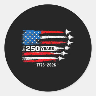 Sticker Rond 250 Ans Américain 1776 2026 250e Anniversaire USA