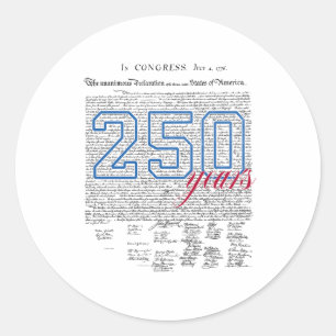 Sticker Rond 250 ans Amérique Anniversaire 250e indépendance D