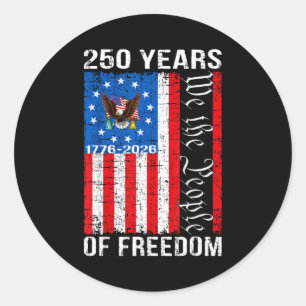 Sticker Rond 250 Ans anniversaire américain 250ème drapeau usa