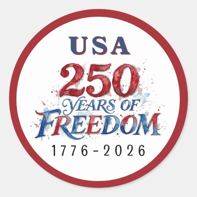 Sticker Rond 250 Ans Anniversaire Amérique  (Devant)