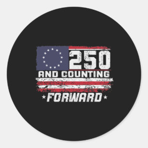 Sticker Rond 250 Ans Anniversaire Amérique 1776-2026 Indépendan