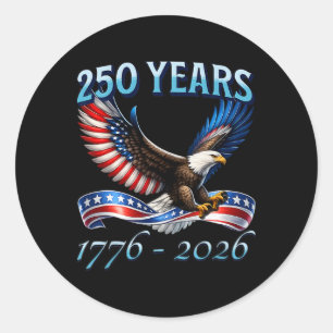 Sticker Rond 250 ans d'Amérique 250e anniversaire 1776-2026 4e