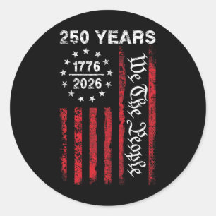 Sticker Rond 250 Ans d'Amérique Anniversaire 250e Indépendance