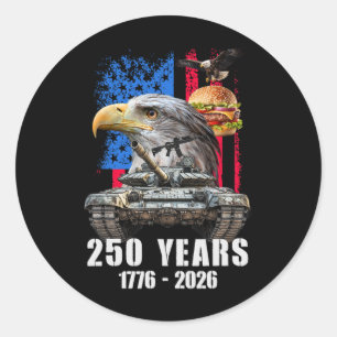 Sticker Rond 250 Ans d'Amérique Anniversaire 250e Indépendance