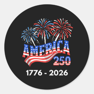 Sticker Rond 250 Ans d'Amérique Anniversaire 250e Indépendance