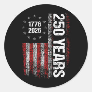 Sticker Rond 250 ans d'anniversaire américain 250e Indépendance