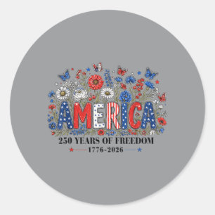 Sticker Rond 250 ans d'anniversaire d'Amérique États-Unis 250e