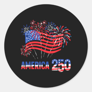 Sticker Rond 250 ans d'anniversaire de l'Amérique 250e Indépend