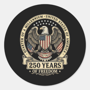 Sticker Rond 250 Ans de dom USA Anniversaire Patriotique
