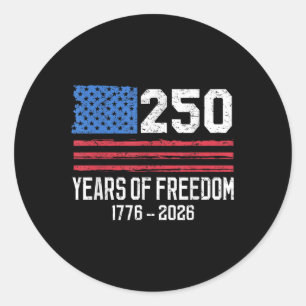 Sticker Rond 250 Ans De Liberté 250E Anniversaire Amérique Drap