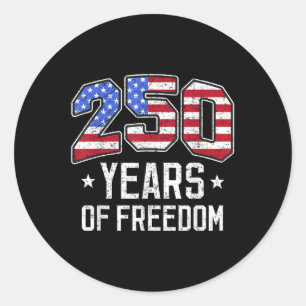 Sticker Rond 250 Ans De Liberté 250E Anniversaire Amérique Drap