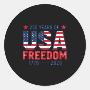 Sticker Rond 250 ans de liberté américain 1776 2026 250e États-