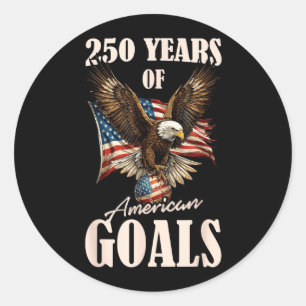 Sticker Rond 250 Ans Usa Soccer Eagle 250e Anniversaire 4th