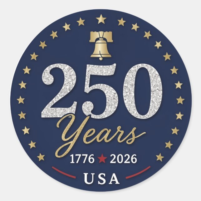 Sticker Rond 250 Years USA (Devant)