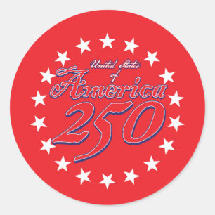 Sticker Rond 250e anniversaire de l'Amérique