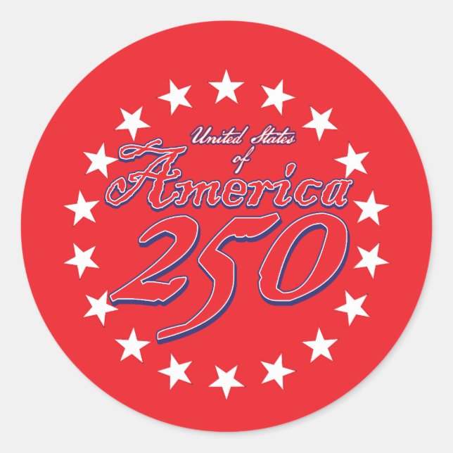 Sticker Rond 250e anniversaire de l'Amérique (Devant)