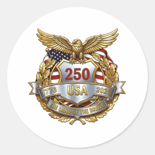 Sticker Rond 250e anniversaire de l'Amérique (Devant)