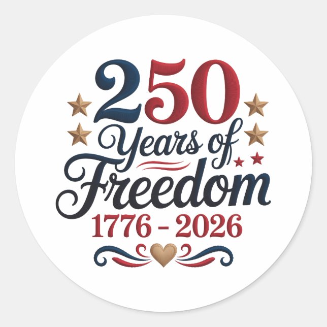 Sticker Rond 250e anniversaire de l'Amérique (Devant)