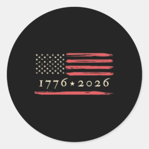 Sticker Rond 250e anniversaire de l'Amérique 1776-2026 Drapeau 