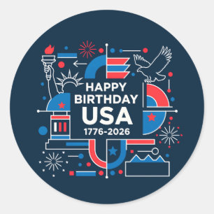 Sticker Rond 250e anniversaire de l'Amérique V2